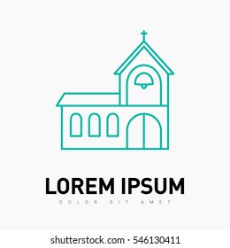 Church isolated minimal single flat icon. Religion vector icon for websites and mobile minimalistic flat design.