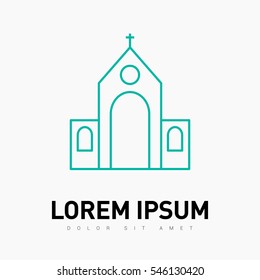Church isolated minimal single flat icon. Religion vector icon for websites and mobile minimalistic flat design.