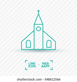 Church isolated minimal single flat icon. Religion vector icon for websites and mobile minimalistic flat design.