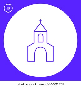 Church isolated minimal single flat icon. Religion vector icon for websites and mobile minimalistic flat design.