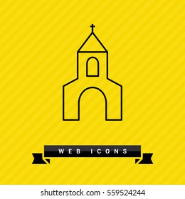 Church isolated minimal single flat icon. Religion vector icon for websites and mobile minimalistic flat design.