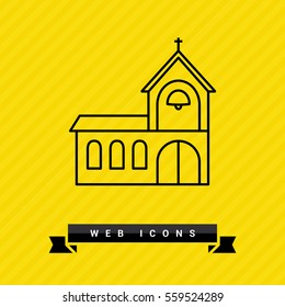 Church isolated minimal single flat icon. Religion vector icon for websites and mobile minimalistic flat design.