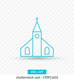 Church isolated minimal single flat icon. Religion vector icon for websites and mobile minimalistic flat design.