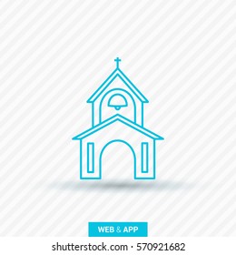 Church isolated minimal single flat icon. Religion vector icon for websites and mobile minimalistic flat design.