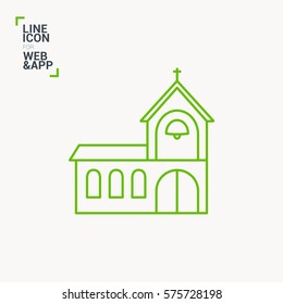 Church isolated minimal single flat icon. Religion vector icon for websites and mobile minimalistic flat design.