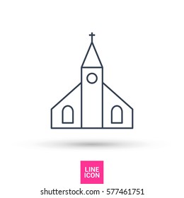 Church isolated minimal single flat icon. Religion vector icon for websites and mobile minimalistic flat design.