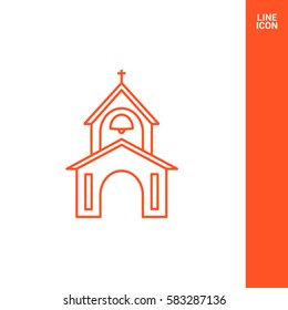 Church isolated minimal single flat icon. Religion vector icon for websites and mobile minimalistic flat design.