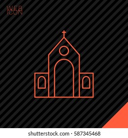 Church isolated minimal single flat icon. Religion vector icon for websites and mobile minimalistic flat design.