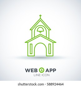 Church isolated minimal single flat icon. Religion vector icon for websites and mobile minimalistic flat design.