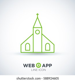 Church isolated minimal single flat icon. Religion vector icon for websites and mobile minimalistic flat design.