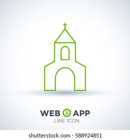 Church isolated minimal single flat icon. Religion vector icon for websites and mobile minimalistic flat design.