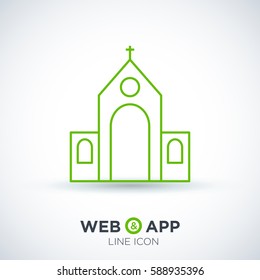 Church isolated minimal single flat icon. Religion vector icon for websites and mobile minimalistic flat design.