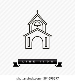 Church isolated minimal single flat icon. Religion vector icon for websites and mobile minimalistic flat design.