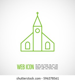 Church isolated minimal single flat icon. Religion vector icon for websites and mobile minimalistic flat design.