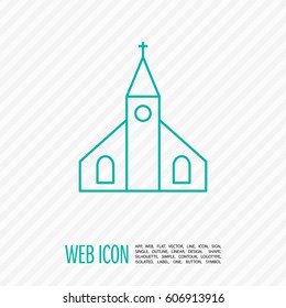 Church isolated minimal single flat icon. Religion vector icon for websites and mobile minimalistic flat design.