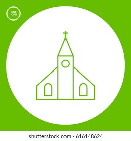 Church isolated minimal single flat icon. Religion vector icon for websites and mobile minimalistic flat design.