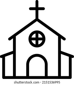 A church isolated vector illustration.