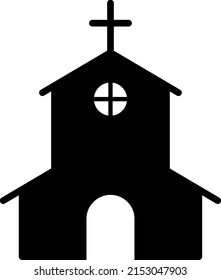 A church isolated vector silhouette.