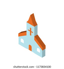 Church isometric left top view 3D icon