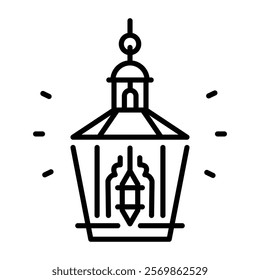 Church lamp icon in liner style 