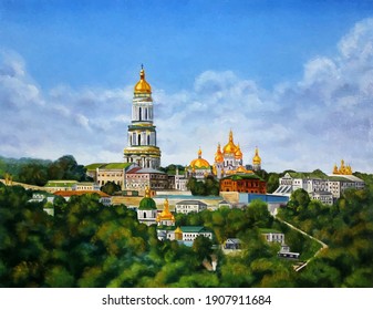 church landscape drawing with asly paints