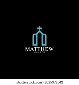Church letter M vector logo, simple, clean and elegant
