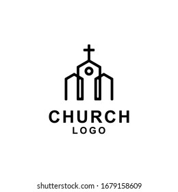 Church Line Art Logo Design Vector Stock Vector (Royalty Free ...