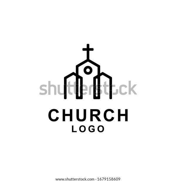 Church Line Art Logo Design Vector Stock Vector (Royalty Free) 1679158609