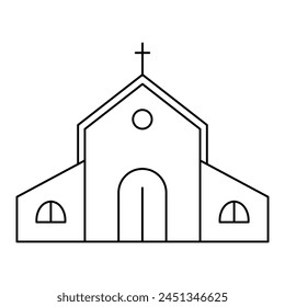 Icono de la línea de iglesia. Ilustración vectorial
