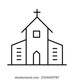 Church Line Editable Stroke Icons. Christianity, Religious, Religion, Worship, Architecture, Buildings Icons Vector Illustration