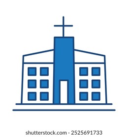 Editierbare Kontursymbole in der Kirchenzeile. Christentum, Religiös, Religion, Anbetung, Architektur, Gebäude Symbole Vektorgrafik