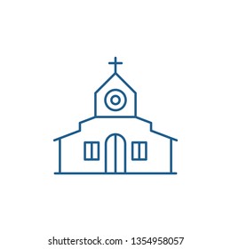 Church line icon concept. Church flat  vector symbol, sign, outline illustration.