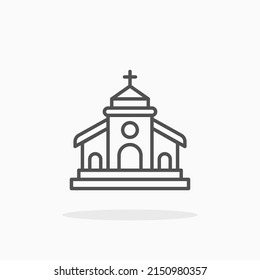 Church line icon. Editable stroke and pixel perfect. Can be used for digital product, presentation, print design and more.