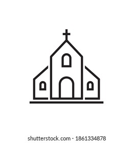Church line icon isolated on white background