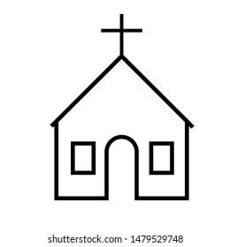Church line icon, logo isolated on white background