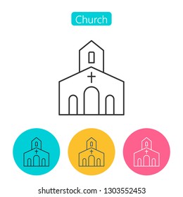 Church line icon. Modern signs, outline symbols collection, simple thin line icons set for websites, web design, mobile app, infographics. Vector drawing. Editable stroke.