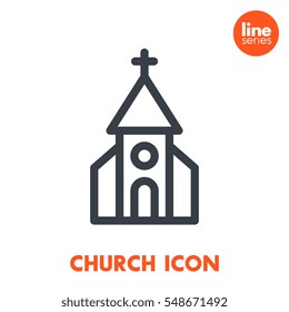 church line icon over white