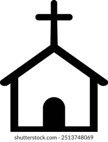 Vector de icono de línea de iglesia eps