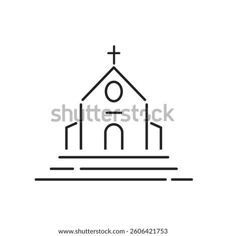 Church, line icon, vector, sign.