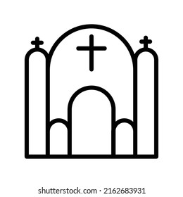 church line style icon vector illustration, building. vector designs that are suitable for websites, applications, apps.