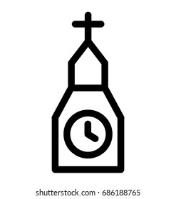 Church Line. Vector Icon