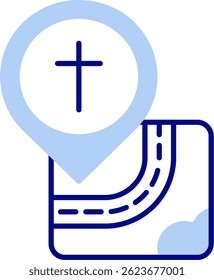 Design de ícone de vetor de linha de igreja