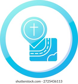 Diseño de icono de Vector de línea de iglesia