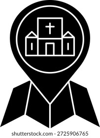 Diseño de icono de Vector de línea de iglesia