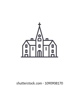 Church linear icon concept. Church line vector sign, symbol, illustration.