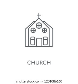 Church linear icon. Church concept stroke symbol design. Thin graphic elements vector illustration, outline pattern on a white background, eps 10.