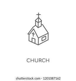 Church linear icon. Church concept stroke symbol design. Thin graphic elements vector illustration, outline pattern on a white background, eps 10.