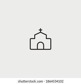 Church linear style icon. Vector graphics.