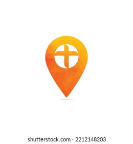 Church location logo minimalist logo. People church vector logo design template. Church organization