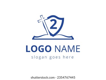 Church logo With 2 Letter Concept. Christian sign symbols. The cross of Jesus logo for Christian church